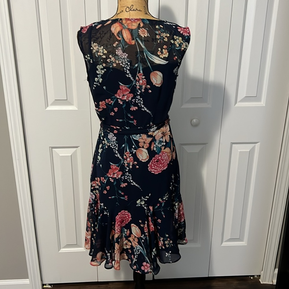Roz & Ali Navy Floral Fit & Flare Dress - Picture 9 of 12